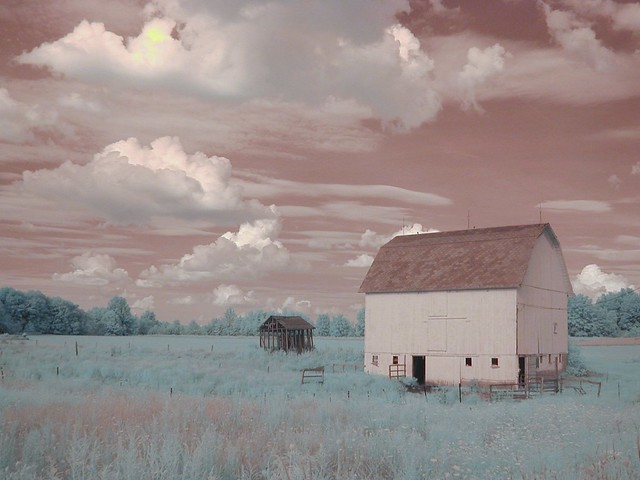 Pennsylvania Barn: digital infrared by John Fobes