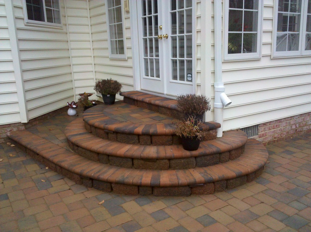 After - Steps from house to patio | AFTER - New paver steps … | Flickr
