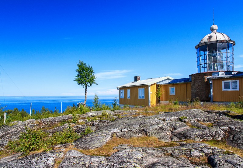 The Lighthouse from 1859 at 52 meters above sea level, Bjuröklubb, north Sweden