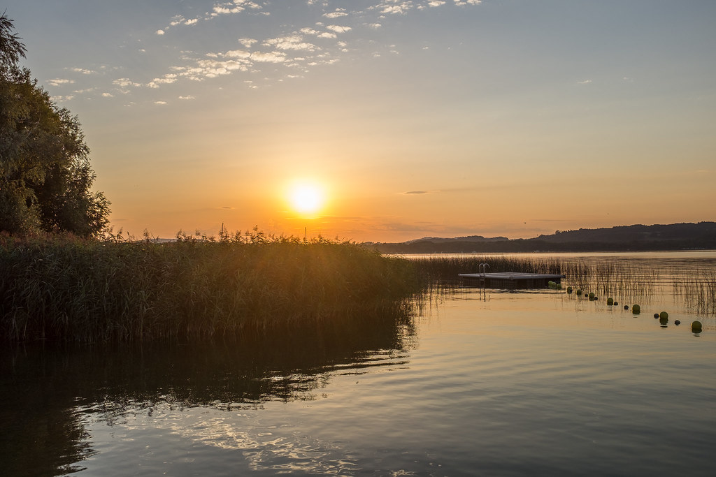 sunrise at lake Murten
