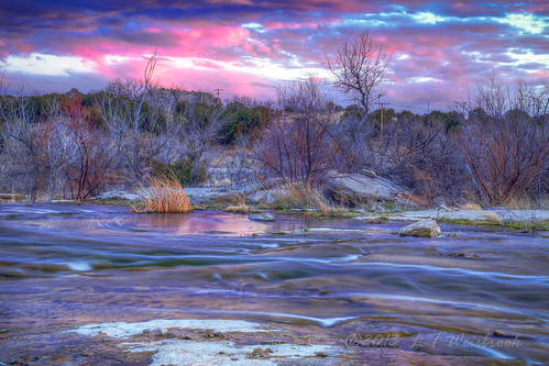sunset water clouds reflections texas timeexposure amarillo panhandle palodurocanyon riverfalls prairiedogtownforkoftheredriver