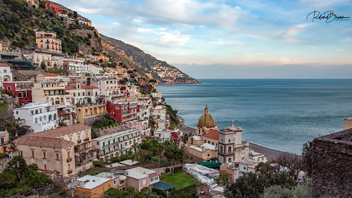 Positano by since 1960, Kampanien / Italieneuropa europe italien italy kampanien campania stadt city himmel sky wolken cloud