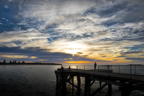 sea wharf jetty ocean clouds sunrise dawn fishing coast portelliot southaustralia