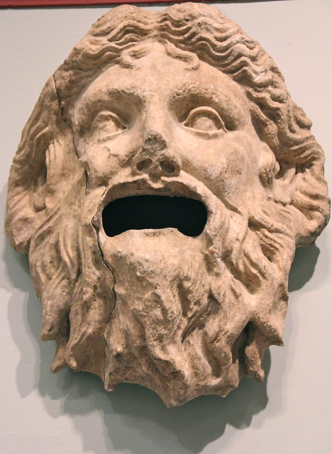 Marble mask of a Roman water god, Penn Museum