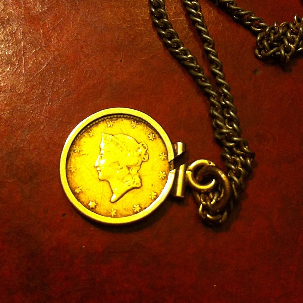 My latest coin... necklace. $1.00 gold from 1849 - smaller… | Flickr