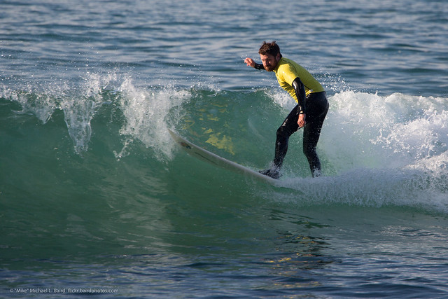 Surfers competing at Morro Rock 2013-02-16 (one of 54 images saved)