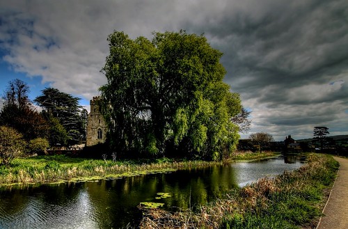 uk trees england sky church water clouds rural canon reflections landscape countryside canal colours gloucestershire 7d hdr 2012 stonehouse stroudwater