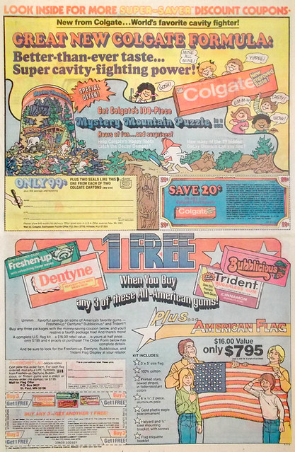 Vintage Colgate / Gum Newspaper Ads Coupons Bubblicious