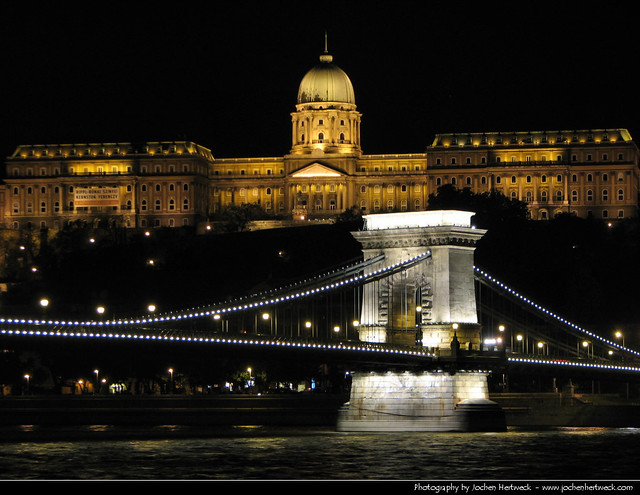 Chain Bridge & Buda Castle @ Night, Budapest, Hungary
