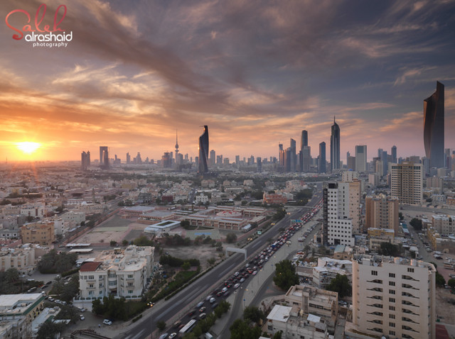 Kuwait City Skyline Sunset غروب مدينة الكويت