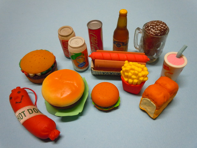 Fast food 80s Erasers