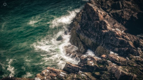 canon cliff coastline landscape leefilters longexposure morayshire panorama portknockie rocks scotland seagulls seascape water waves