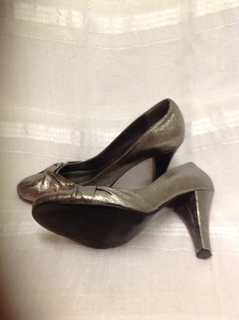 Shoes 11 - Silver medium heel. $30 | Adds a nice touch to an… | Flickr