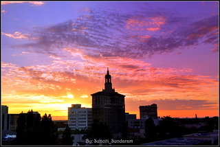 Tower And Vivid Skyscape,,,,,,A Window View From Down Town, San Jose.