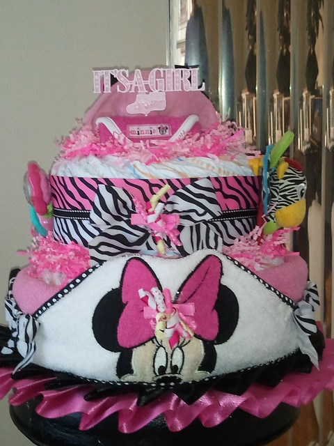 Minnie Mouse 2 Tier Diaper Cake