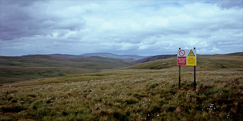 danger by Ron Layters, 'do not touch any military debris, it may explode and kill you'

warning signs as the Pennine Way cr
