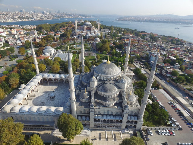 Aya Sofya and Sultanahmed Mosque from the air