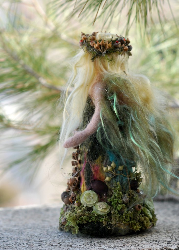 Needle felted Waldorf Love Forest Maiden- soft sculpture -needle felt by Daria Lvovsky