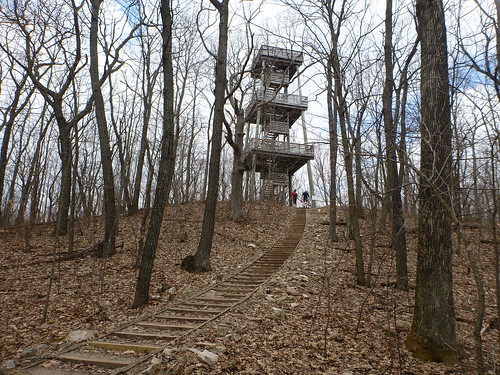 camping tower stairs woods backpacking wi kettlemorainenorth