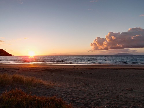 camping sunset sea newzealand beach coast goldenhour coromandelpeninsula portjackson haurakigulf