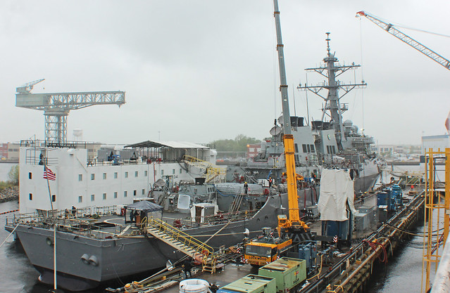 USS Ross moored at BAE.