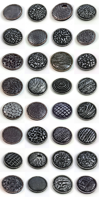 Polymer Clay Beads, Textures, Imitation of Metal