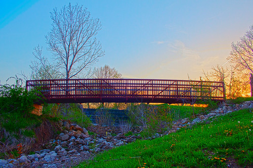 bridge sunset nature colors hdr