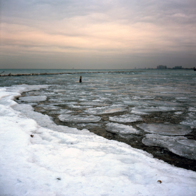 icy Lake Michigan