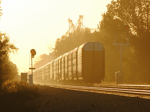 railroad sunset ohio chicago train norfolk engine line southern signals locomotive stryker autorack 31m