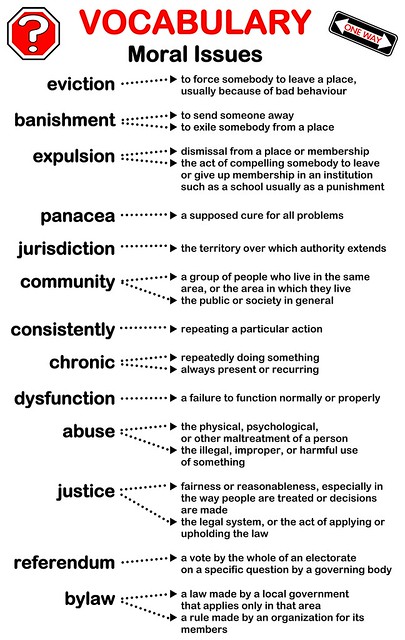 Vocabulary List - Moral Issues