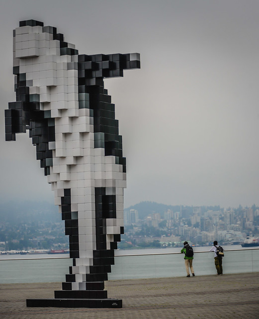 Digital Orca Sculpture at Vancouver Convention Centre - Vancouver BC Canada