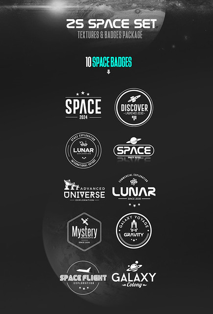 25 SPACE SET | Texture & Badge PACK