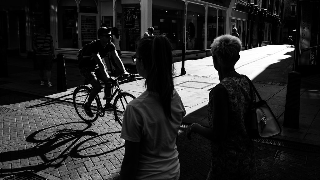 The bicycle - Cambridge, England - Black and white street photography