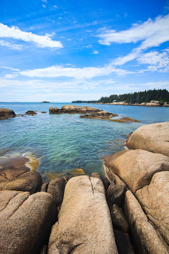 stonington deerisle maine ocean coast granite boulders rocks shoreline