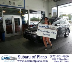 Happy Anniversary to Melanie on your #Subaru #Forester from Andrew Caserta at Subaru of Plano!