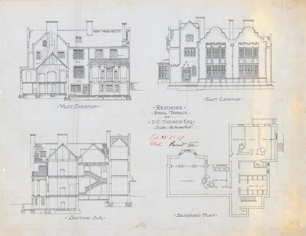 Olveston Building Plan, 1905 - Submitted to Dunedin City Cou
