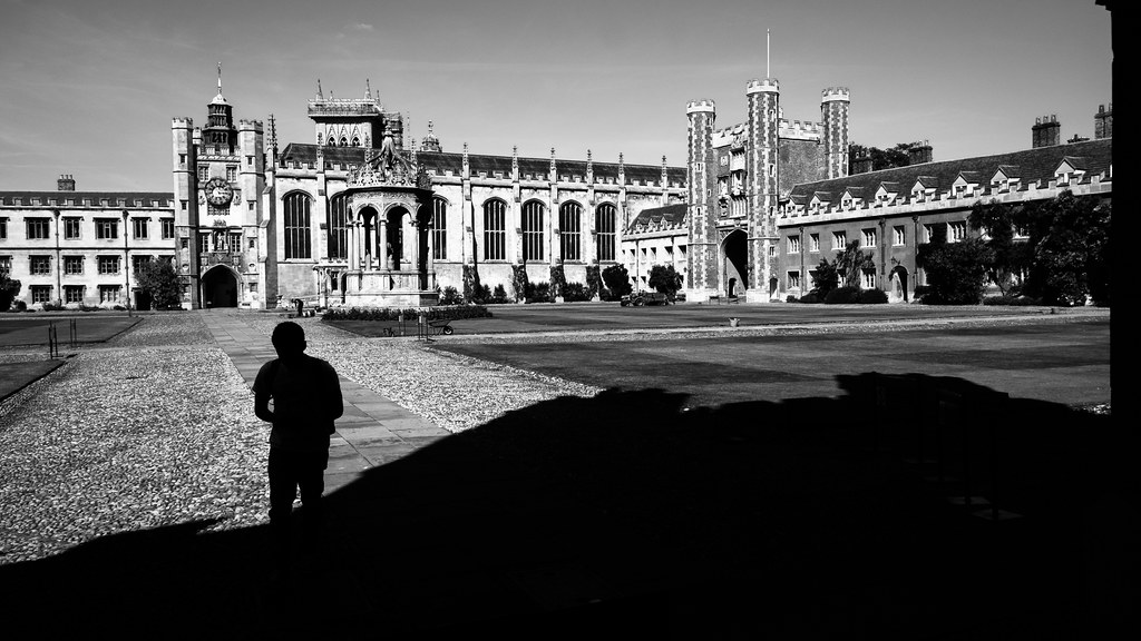 Trinity college - Cambridge, England - Black and white street photography