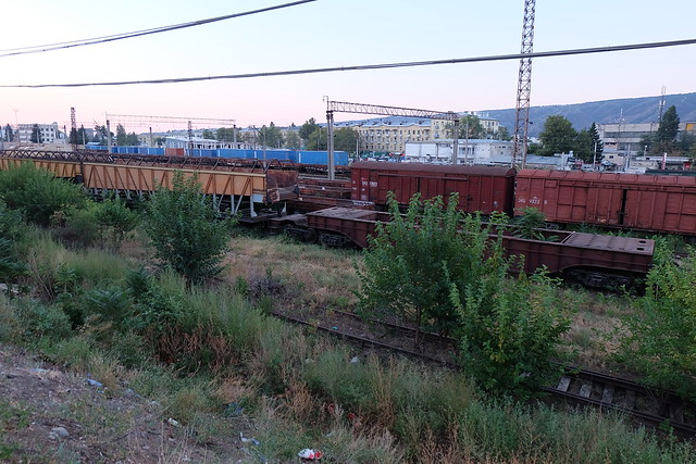 Abandoned Russian train cars in Tbilisi