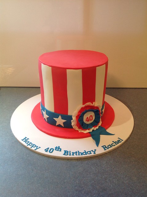 American 40th Birthday themed cake