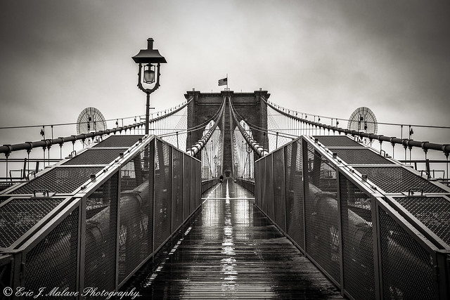 Rainy Day on the Brooklyn Bridge