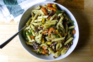 pasta salad with roasted carrots and sunflower dressing | by smitten kitchen