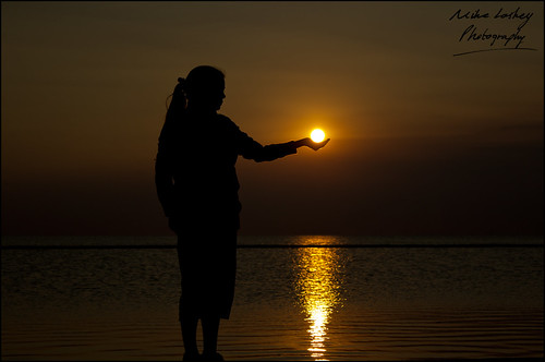 sunset sea sun water silhouette canon eos coast hand shore 600d