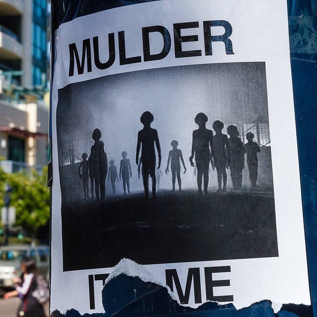 You know it's Comic-Con time when the X-Files signs show up.