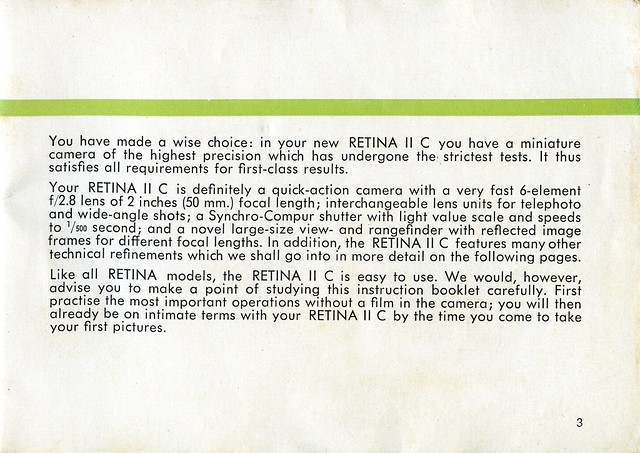 Kodak Retina IIC - Instructions For Use - Page 3