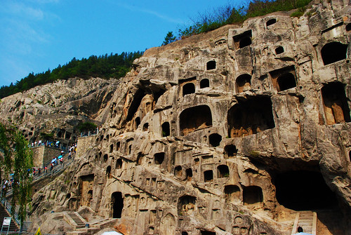 china mountain stone temple buddha buddhist buddhism caves cave longmen grottoes luoyang