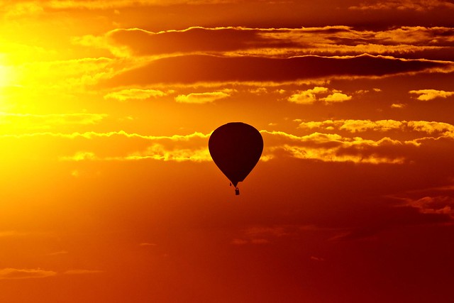 balloon trip at sundown