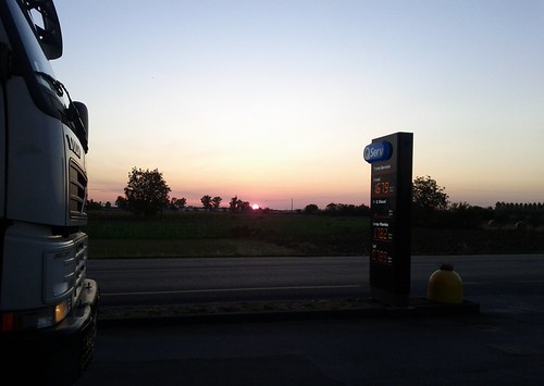 Alba / Sunrise by Luigi Rosa, county morning italy sun truck volvo italia alba dusk campagna lorry camion sole lombardia pavia mat