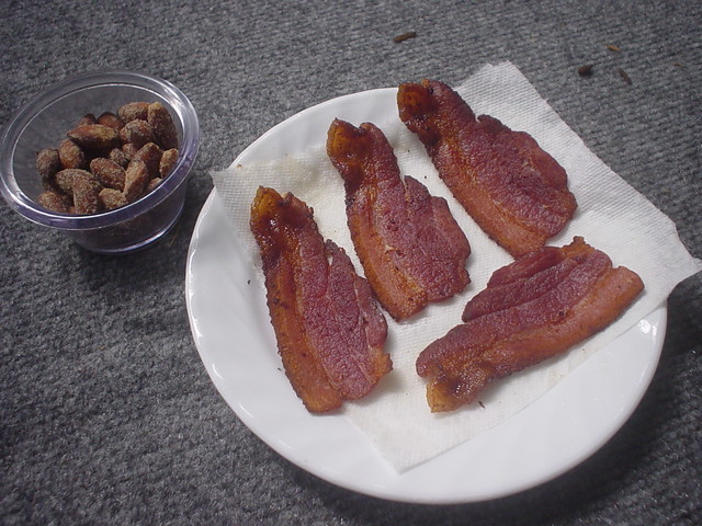 Bacon and almonds (aka my lunch)