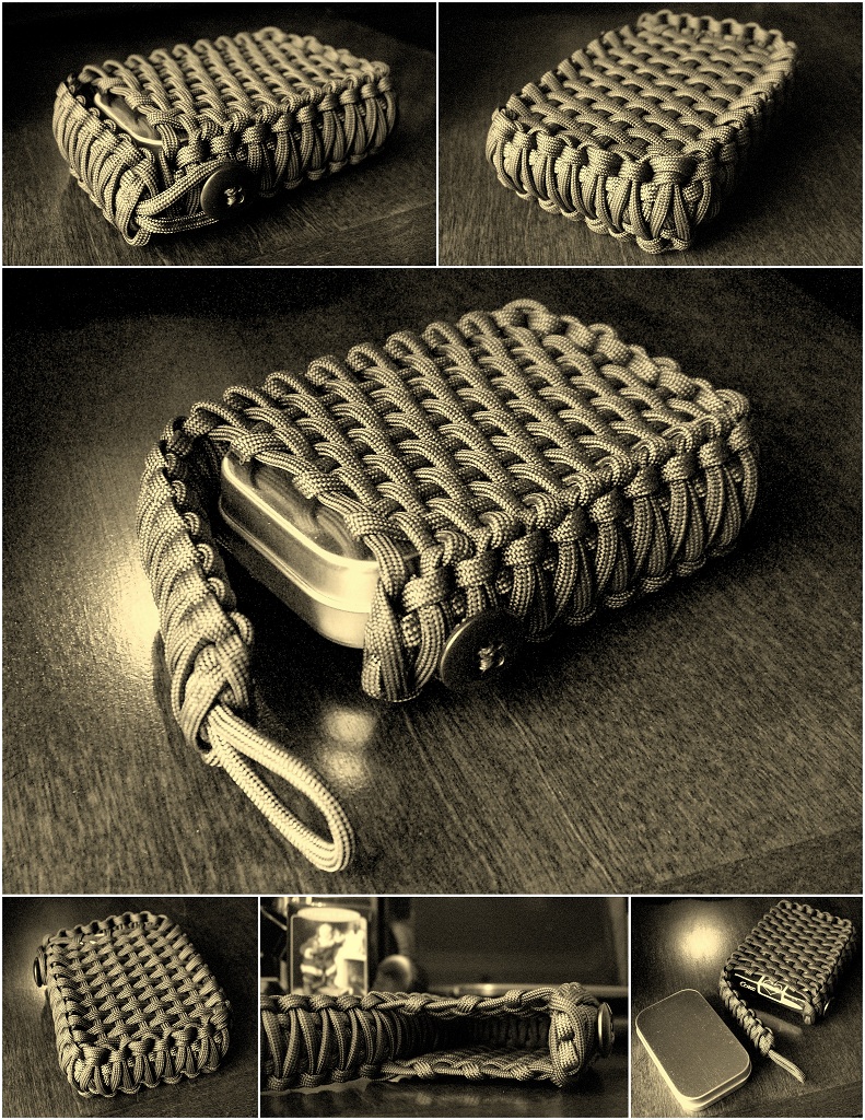 Tactical Survival Tin/Playing Card Paracord Pouch