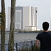 Matt in front of the Vehicle Assembly Building
